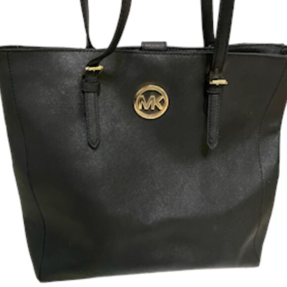 Michael Kors Black Safiano Leather Long Handle Tote - Picture 14 of 15